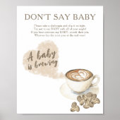 Baby shower café - Ne pas dire Poster bébé (Devant)
