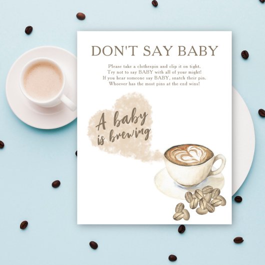 Baby shower café - Ne pas dire Poster bébé