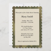 Baby shower Camouflage dentelle coeur Invitation (Dos)