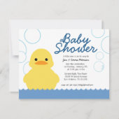 baby shower canard en caoutchouc mignon invitation (Devant)