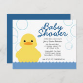 baby shower canard en caoutchouc mignon invitation (Devant / Derrière)