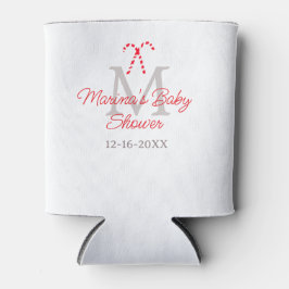 Baby shower candy cane Christmas holiday monogram  Blikjeskoeler