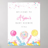 Baby shower Candy Sweet Shop Affiche de bienvenue (Devant)