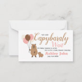 Baby shower Capybara honorant l'invitation | carte (Devant)