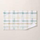 Baby Shower carreaux bleus crème et blancs (Serviette à main)