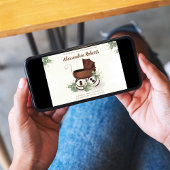 Baby shower  Carriage Greenery Kaart