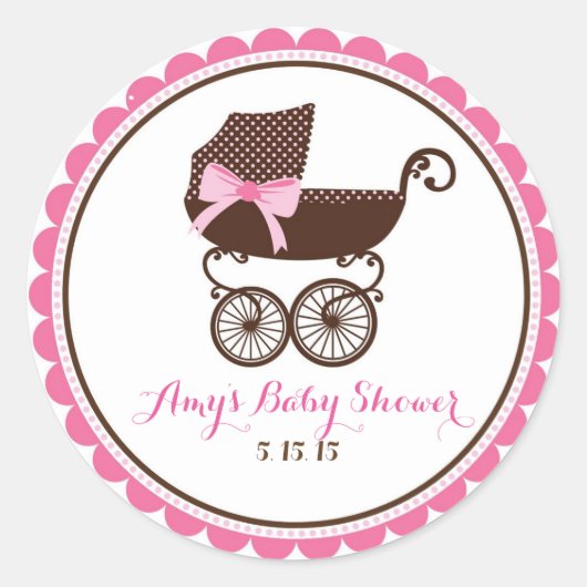 Baby shower Carriage Stickers Favor (Voorkant)