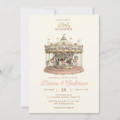 Baby shower Carrousel vintage Invitation 3 (Devant)