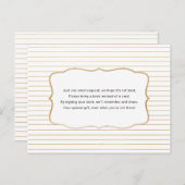 Baby shower Carte de demande de réservation, or bl (Devant / Derrière)