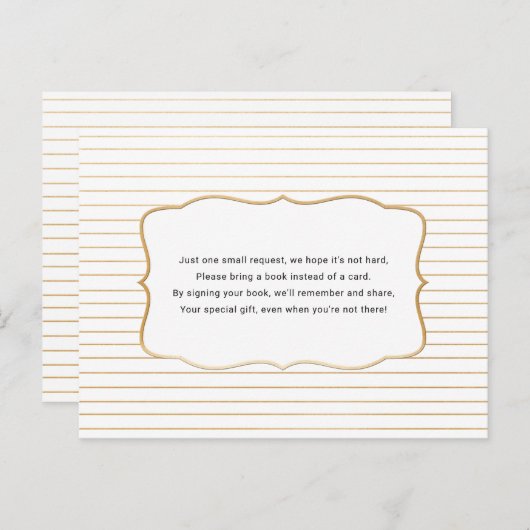 Baby shower Carte de demande de réservation, or bl (Devant / Derrière)