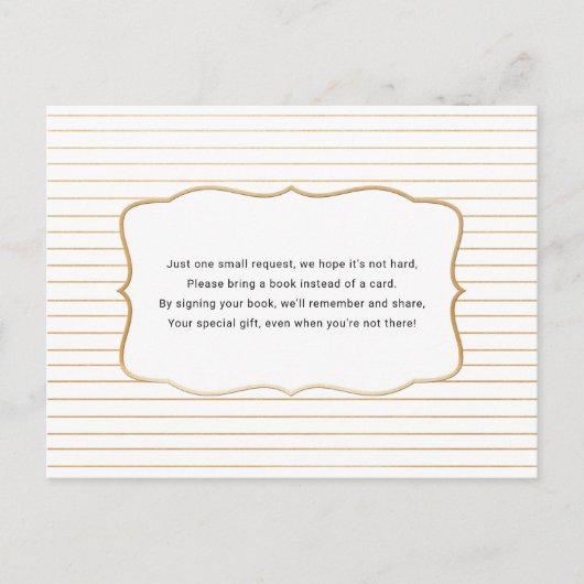 Baby shower Carte de demande de réservation, or bl (Devant)