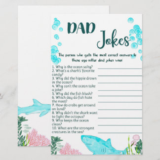 Baby shower Carte de jeu papa plaisanteries