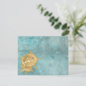 Baby shower Carte de remerciements "Gold Dolphins  (Debout devant)