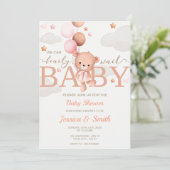 Baby shower Carte d'invitation fille (Debout devant)