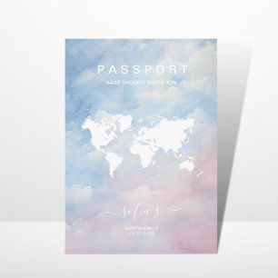 Baby shower Carte du monde des passeports neutres 