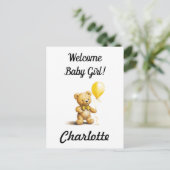 Baby shower, Carte Personalisée Teddy Bear Card, U (Debout devant)