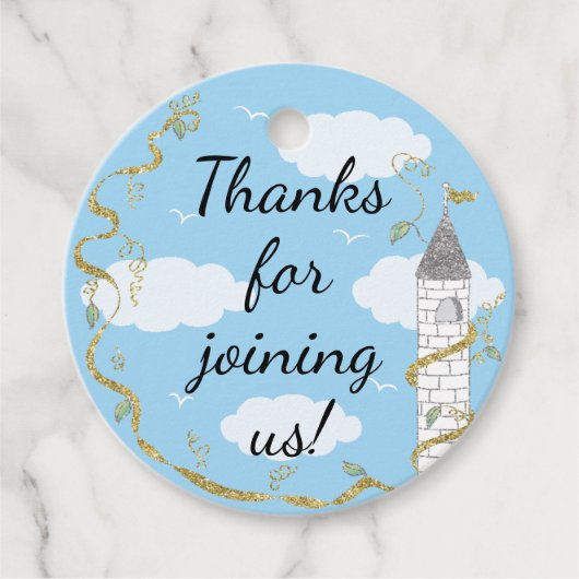 Baby shower Castle in de Sky Bedankjes Labels (Voorkant)