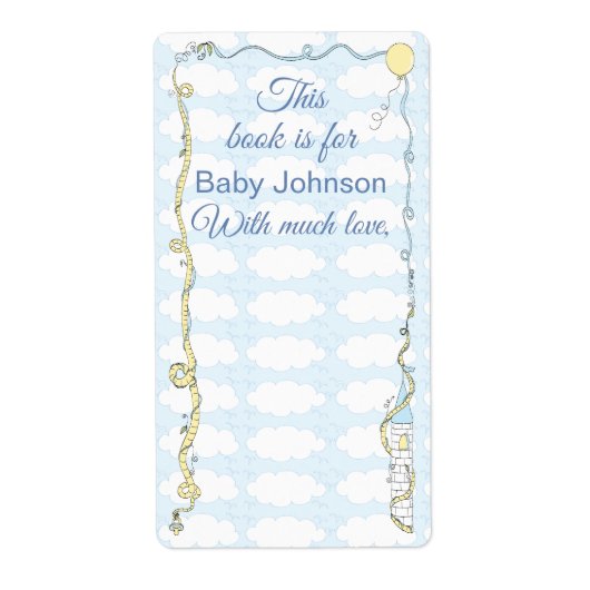 Baby shower "Castle Yellow" Bladzijde 8 Etiket (Voorkant)