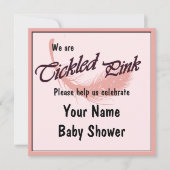 Baby shower Célébration chatouillé rose Invitation (Devant)