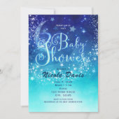 Baby shower Céleste Lune Éclairer Sky Invitations (Devant)