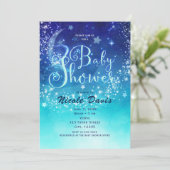 Baby shower Céleste Lune Éclairer Sky Invitations (Debout devant)