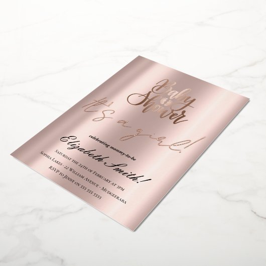 Baby Shower - C'est une fille, Invitation en papie (Rotation)