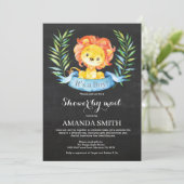 Baby shower Chalkboard Boy Lion par invitation pos (Debout devant)