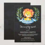 Baby shower Chalkboard Boy Lion par invitation pos (Devant / Derrière)