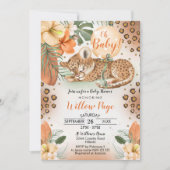 Baby shower Cheetah Invitation Safari bébé (Devant)