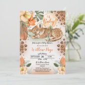 Baby shower Cheetah Invitation Safari bébé (Debout devant)
