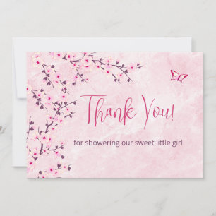 Baby shower Cherry Blossom   Carte de remerciement