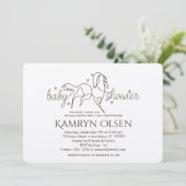 Baby shower Cheval simple Invitation avec poème fi (Debout devant)