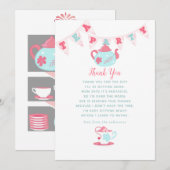 Baby shower Chic de Shabby Merci de thé (Devant / Derrière)