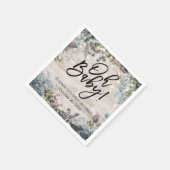 Baby shower Chic Floral String Lights Rustic Wood Servetten (Hoek)