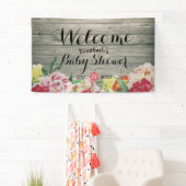 Baby shower Chic Flowers String Lights Rustisch Ho Spandoek (Insitu)