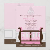 Baby shower Chic Girl Pink Nursery Deco Invitation (Devant / Derrière)