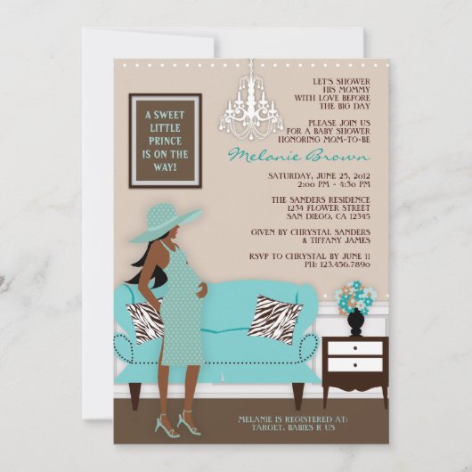 Baby shower Chic Modern Mom Invitation (Devant)