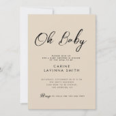 Baby shower chic script invitation moderne (Devant)