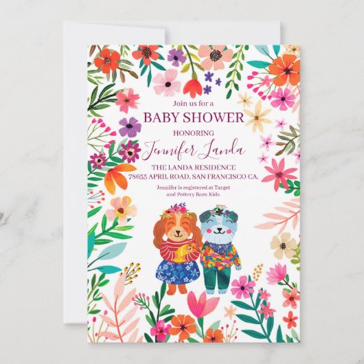 Baby shower Chiens mignons Invitation (Devant)