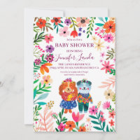 Baby shower Chiens mignons Invitation
