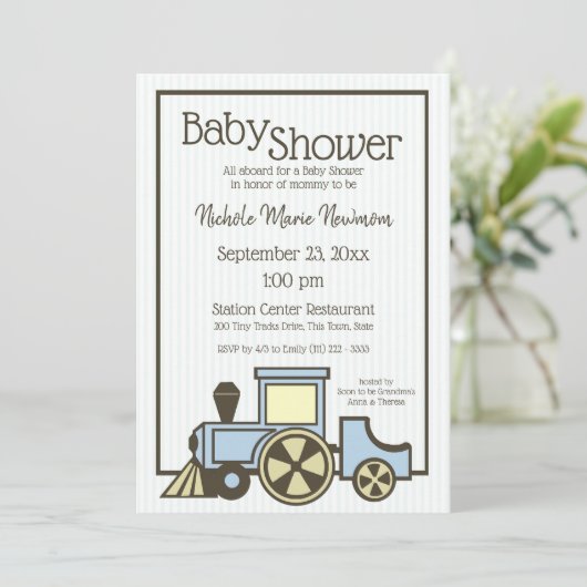 Baby shower Choo Choo Train Kaart (Staand voorkant)
