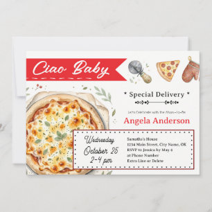 Baby Shower Ciao Baby Pizzathema Kaart