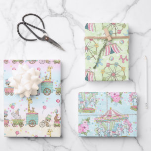 Baby shower Circus Inpakpapier Vel
