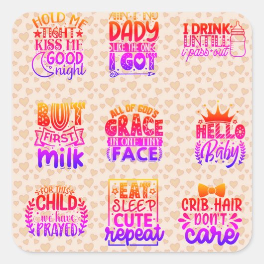 Baby shower Citations Sticker Vinyl (Devant)