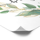 Baby shower Citrouille Affiche de bienvenue vert (Coin)