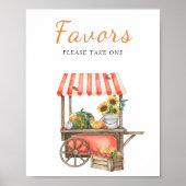 Baby shower citrouille - Affiche de faveurs (Devant)