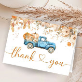 Baby shower Citrouille bleu Merci plié