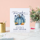 Baby shower Citrouille Blue Watercolor Bienvenue (Mariage)