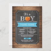 Baby shower citrouille C'est un Invitation bleu Bo (Devant)