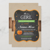 Baby shower citrouille C'est un Invitation de bois (Devant / Derrière)